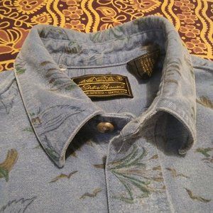 vintage Eddie Bauer all over print button down